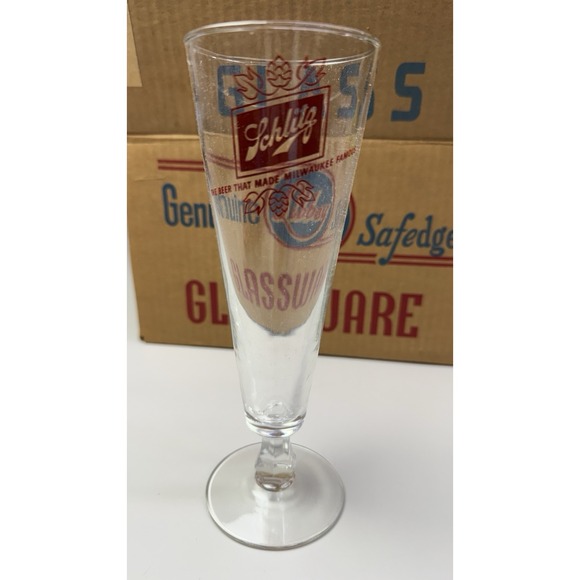 Vintage New Schlitz Beer That Made Milwaukee FamousGlasses Set of‎ 6 4a
